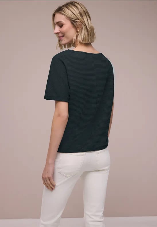 Shirt met structuur in effen kleur
