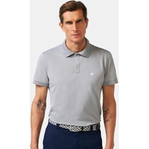 Meyer Polo Scottie High Performance Piqué Structure 4-Way Stretch Grijs / male