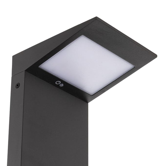 FARO BARCELONA LED-wegepaal Soleil, antraciet, metaal, IP54, sensor