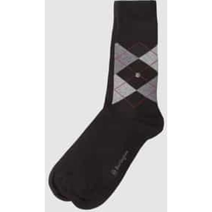 Burlington Everyday 2-Pack gedessineerd katoen multipack sokken heren zwart - maat 40-46