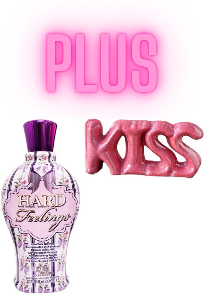 Devoted Creations Hard Feelings 360 ml PLUS Deco Letters Kiss Roze