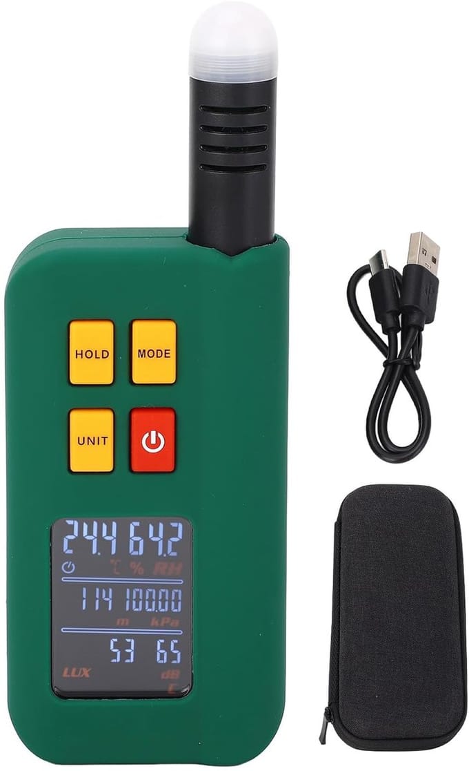 Omgevingsdetector - Luchtkwaliteit meter - Omgeving Meten - Multifunctionele Testen - DC 5V - Zwart