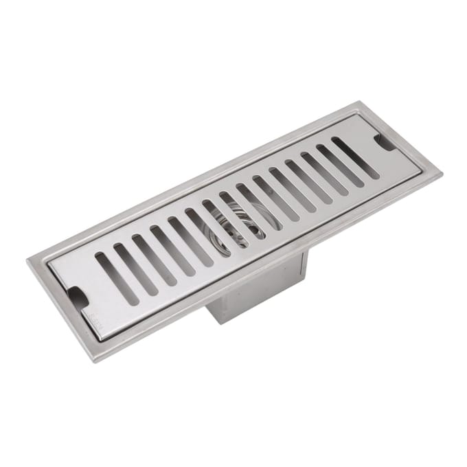 12 Inch Lineaire Doucheput Rechthoekige Douchevloerput Kanaal Snelle Afvoer met Anti-Geur gray