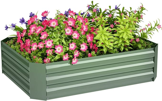 Outsunny verhoogde plantenbak - weerbestendig - donkergroen