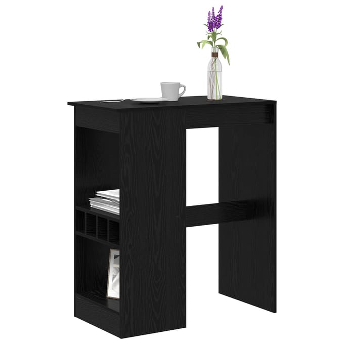 vidaXL - Bartafel - 90 - x - 47,5 - x - 103,5 - cm - Bewerkt - hout - Zwart - Eiken