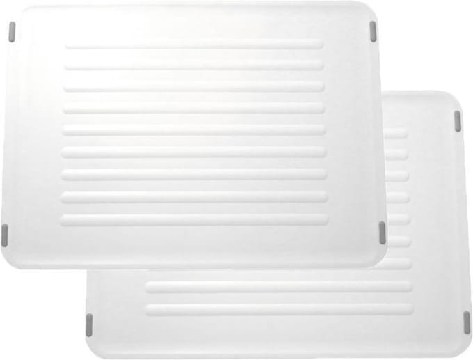 Snijplank kunststof Coninx Brea 37cm set van 2 - Witte snijplanken met anti slip