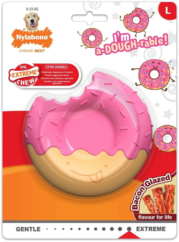 Nylabone Extreme Chew Donut - Kauwspeelgoed - Bacon Large
