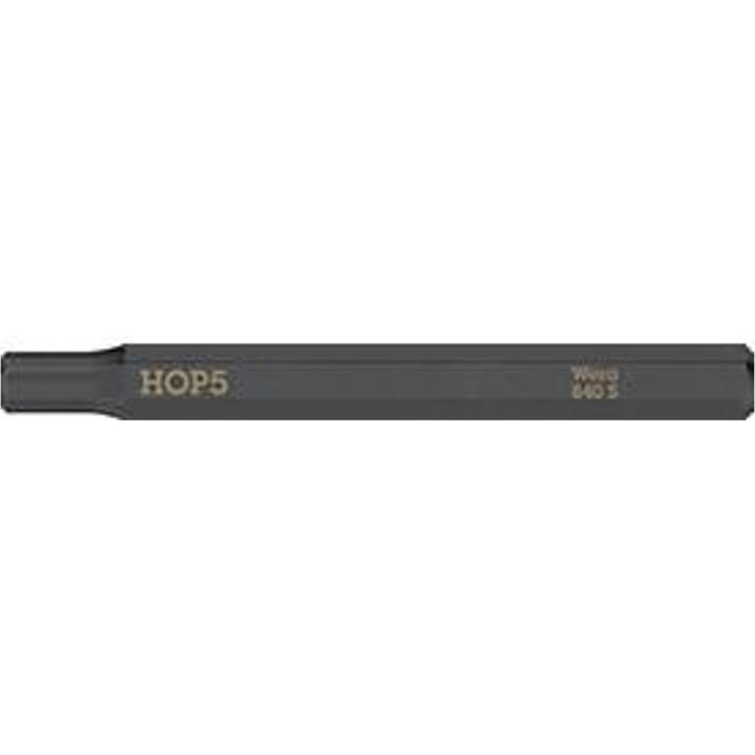 WERA Bit 840 S Hex-Plus, 5,0 x 70 mm, extra taai, 1/4" aandrijving, DIN ISO 1173 C6.3/E6.3, 5 stuks