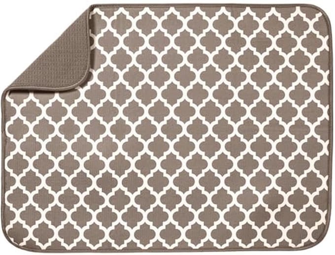 Afwasmatten Taupe Trellis voor Efficiënt Drogen van Keukengerei