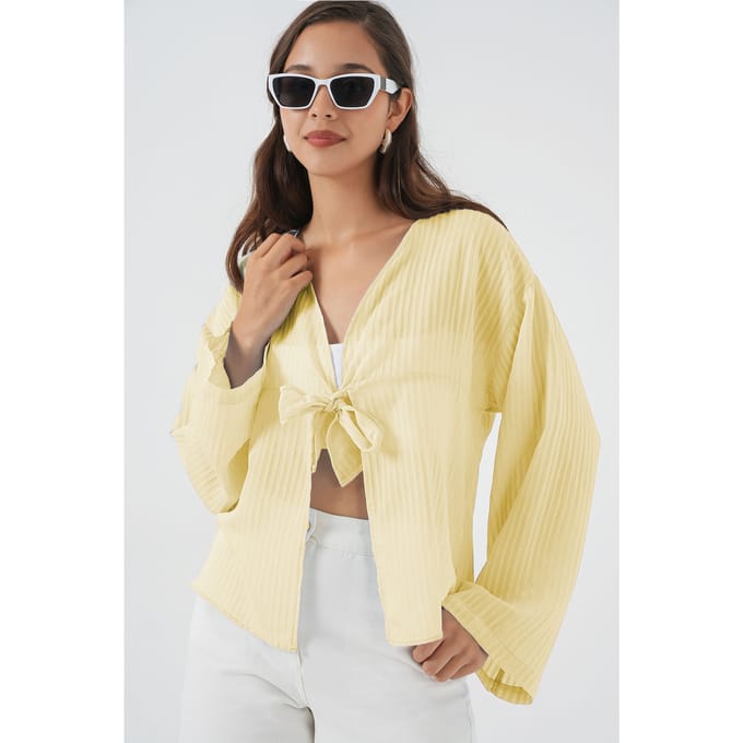 V-hals Blouse met Strik