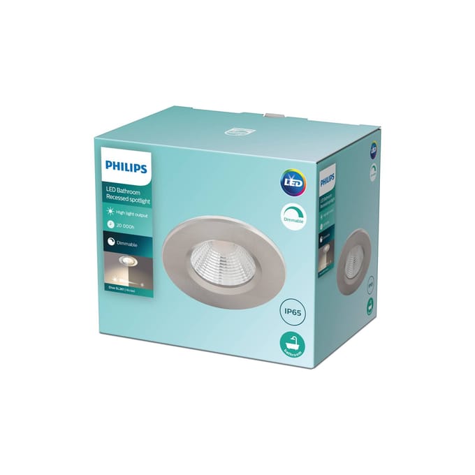 Philips Dive badkamerinbouwspot - 1-lichts - nikkel