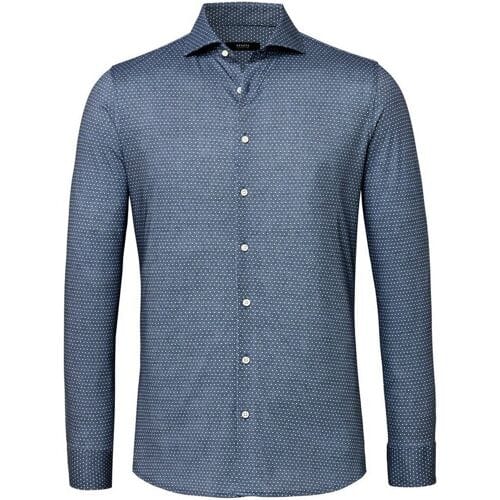 Desoto Luxury Overhemd Allover Multi Dot Pattern Grijs-Wit / male