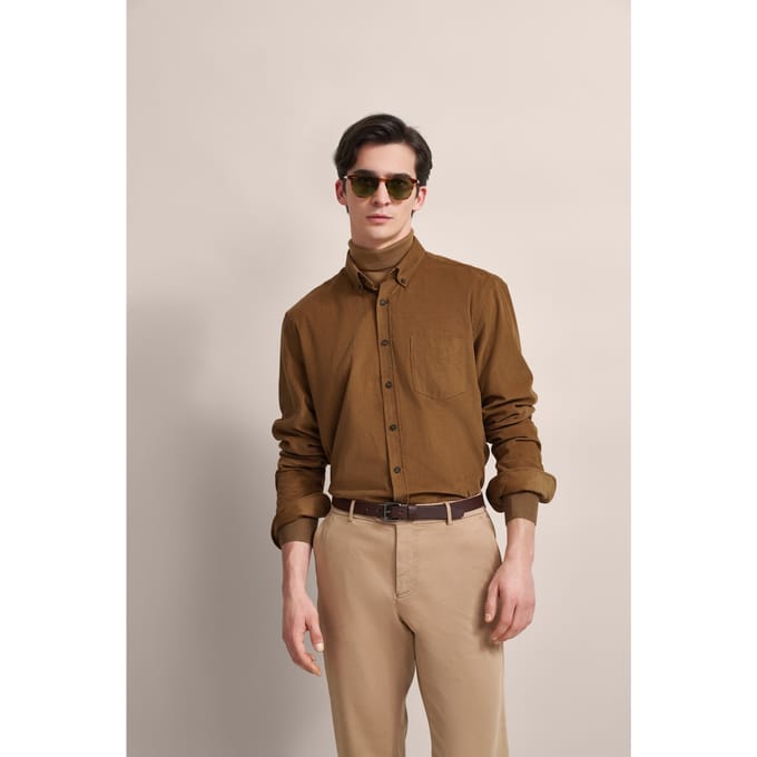 Bugatti Herren Shirt in modern fijn ribfluweel