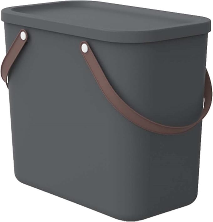 Rotho - Prullenbak van 25L - Opbergcontainer - Antraciet