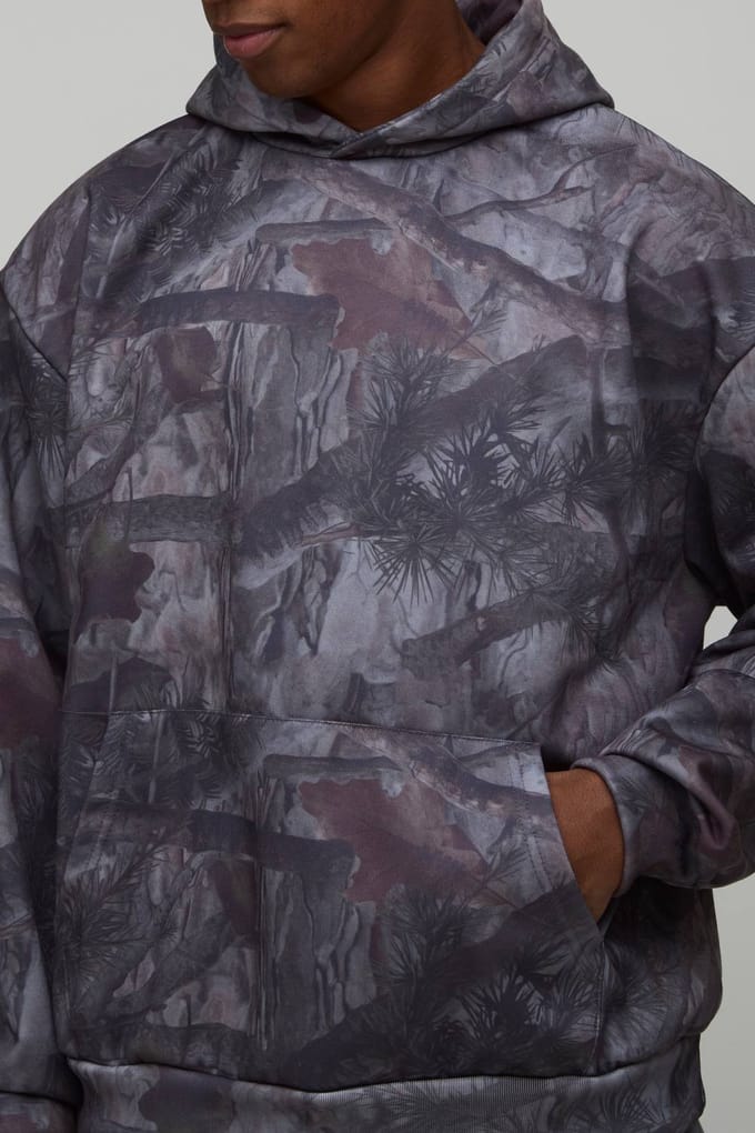 Gewassen Camo Boxy Oversized Hoodie | Size Small