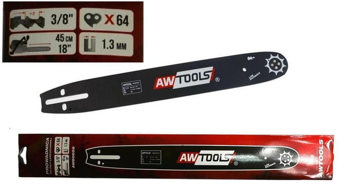 Awtools Black Line - Kettingzaaggeleider - 45cm - 3/8 inch - 1,3mm