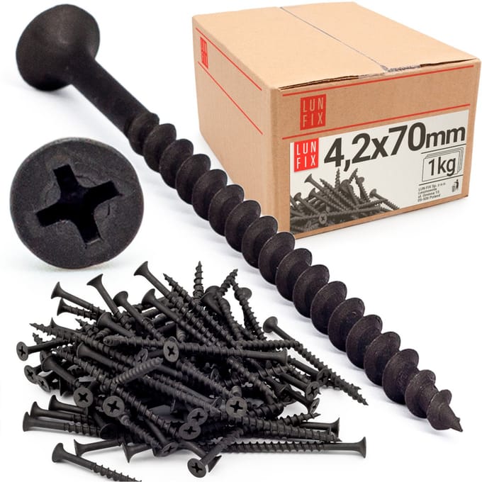 Schnellbauschrauben 4,2 x 70 mm - 1 Kg - 210 stuks - Grof draad - Gipskartonschroeven