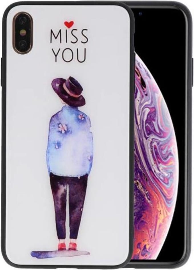 Print Hardcase - Hoesje Geschikt voor iPhone XS Max Miss You