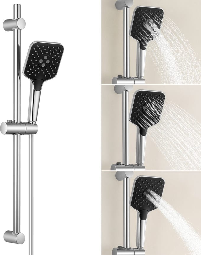 Lonheo max Doucheset met Handdouche - Handdouche met 3 stralen - Glijstang 70 cm - Doucheslang 150 cm