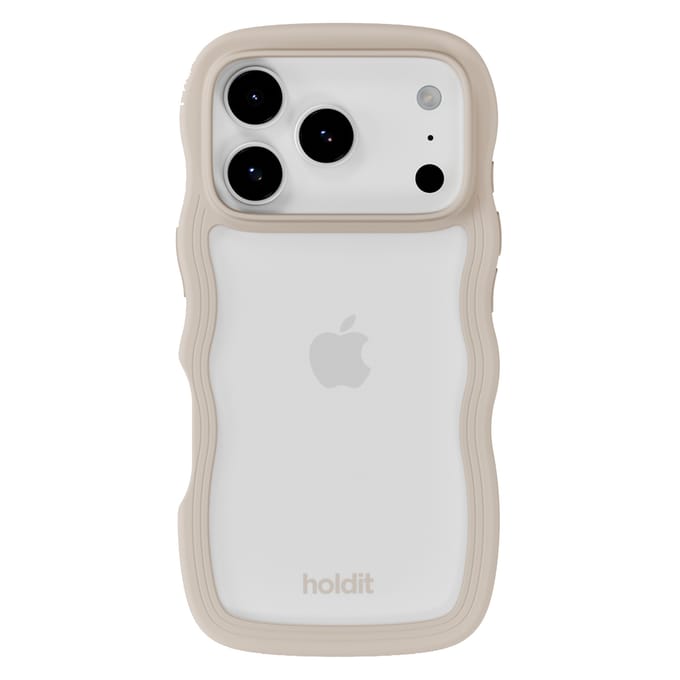 Holdit Wavy Case geschikt voor Apple iPhone 17 Pro Max - Transparent / Light Beige