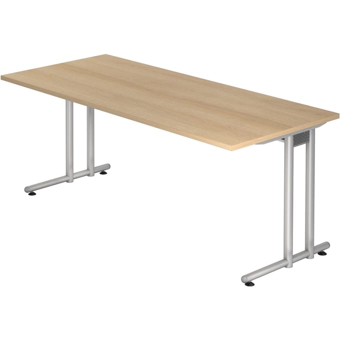 NANO 19 S | Bureau - 180 x 80 Eiken/Zilver