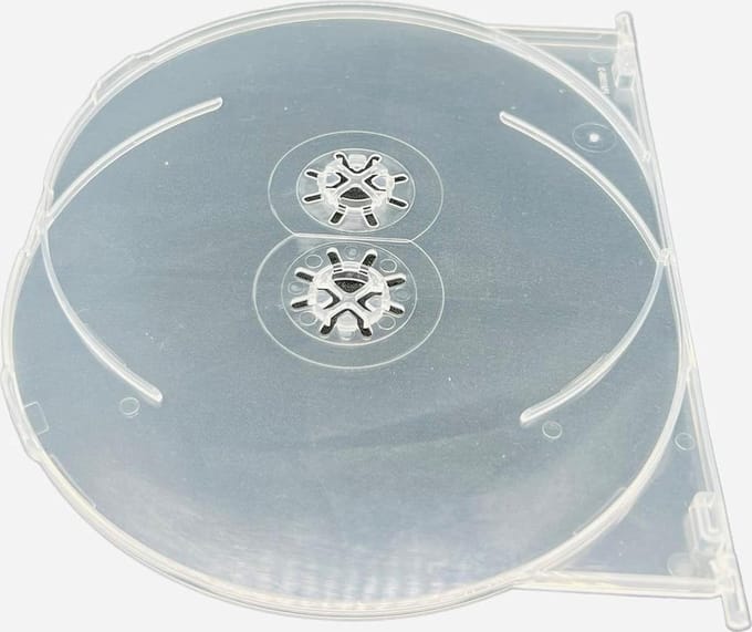 50 x 2-Disc Clear Tray - Standard Amaray DVD Case - Brackets - Holds 3 Discs