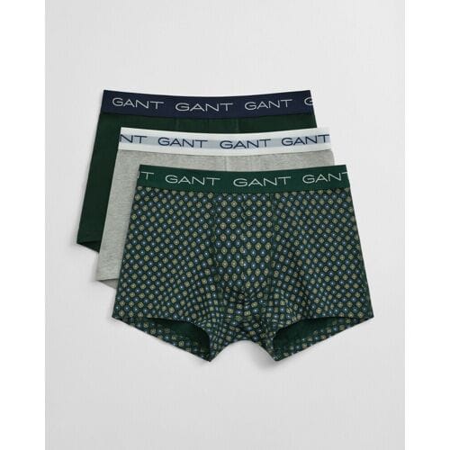 Gant Ondermode Geometric Pattern Trunk 3Pack Tartan Green / male