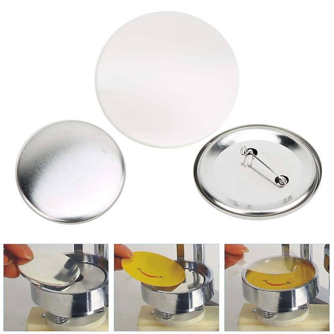100 Sets 56mm Badge Pin Button Onderdelen Badge Maak Benodigdheden DIY Knutsel Materialen white