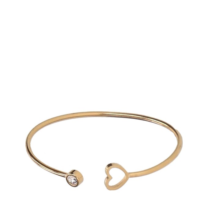 Manfield - Dames - Goudkleurige bangle met hartje - Maat 1