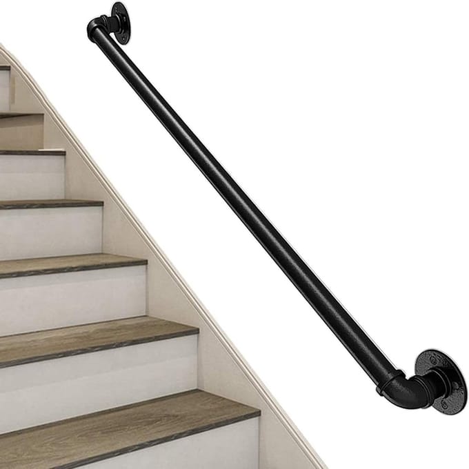 Trapleuning - Veiligheidshandgreep - Veilig Traplopen - Stevig Smeedijzer - 120 cm - Zwart