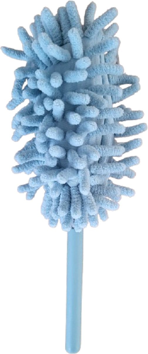 Plumeau - stoffer - blauw - uitschuifbaar - telescopische plumeau - 25 cm tot 72 cm
