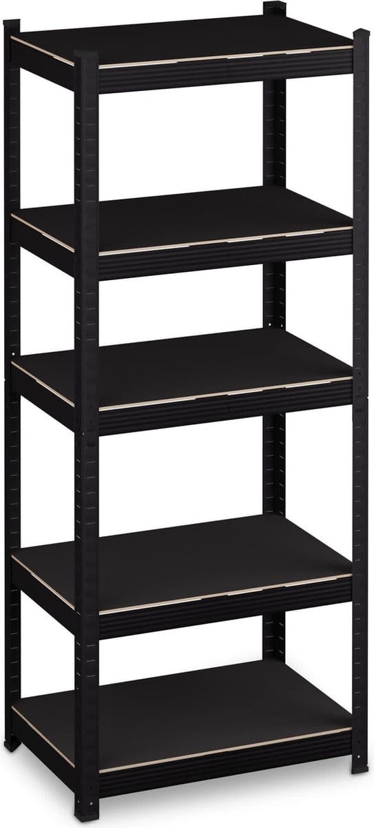 Stellingkast - 150x60x40 cm - 1250 kg - staal - steeksysteem - zwart