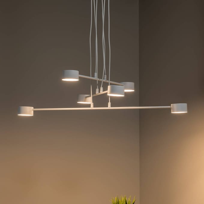 EMIBIG LIGHTING Hanglamp Modus 6, staal, 6-lamps, GX 53, wit