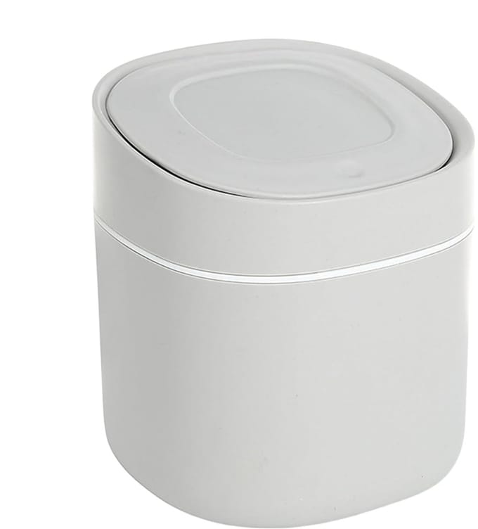 Afvalbakje Bureau - Opbergcontainer Prullenbak - Ruimtebesparend Werken - Met Druklid - 15.5x13.5x13.5 cm