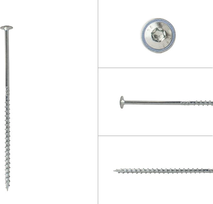 Wovar Tellerkopschroeven Verzinkt 6.0 x 180 mm Torx 30 | Doos 50 Stuks
