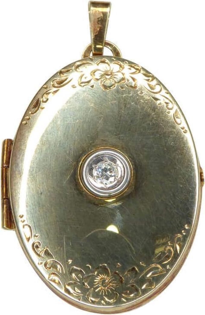 14 karaat gouden medaillon met zirkonia