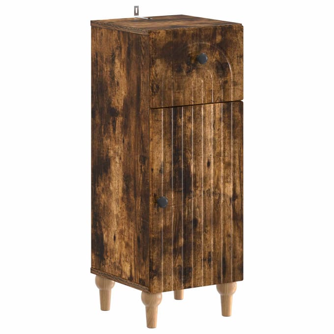 vidaXL - Badkamer - Opbergkast - ALKMAAR - Gerookt - eiken - 30 - x - 31 - x - 80 - cm
