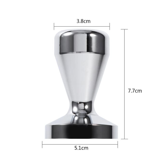 Presse à café expresso en acier inoxydable avec base plate de 51 mm de diamètre white