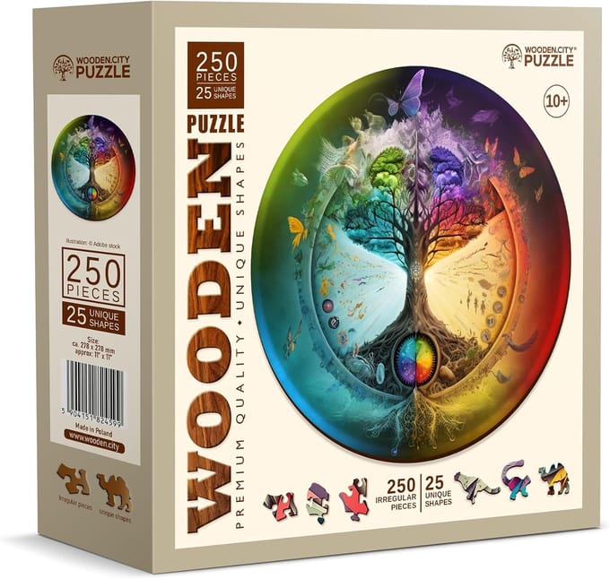 Houten Puzzel - Legpuzzel Spel - Ontspanning Thuis - Unieke Vormen - 30x30cm