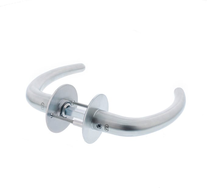 P+E Deurkruk Sabel op ronde rozet 8mm stift r
