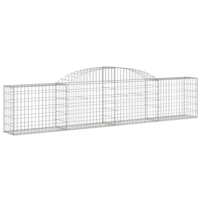 vidaXL - Schanskorf - gewelfd - 300x30x60/80 - cm - gegalvaniseerd - ijzer