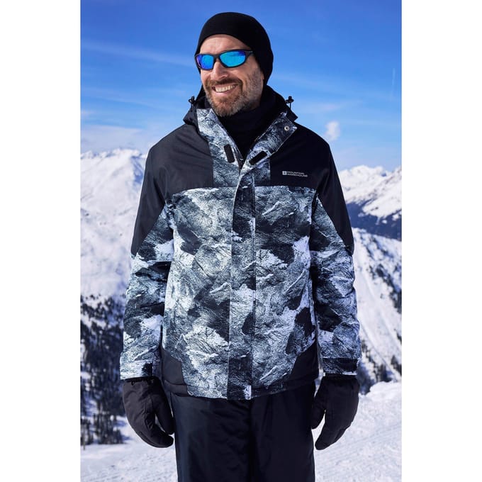 Mountain Warehouse Heren Shadow II Printed Ski Jacket (Wit)