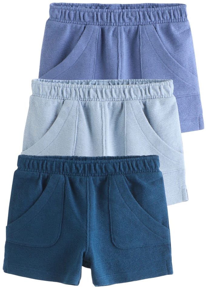 Next - Jongens - Set van 3 babyshorts - Blauw