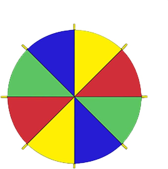 Kinder Parachute - Speel Parachute - Groepsspel Buiten - Bevordert Samenwerking - 2 Meter Diameter - Meerdere Kleuren