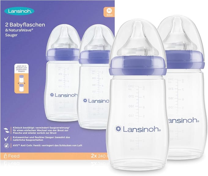 Natuurlijke Babyfles 240 ml - 2 Stuks voor Borstvoeding