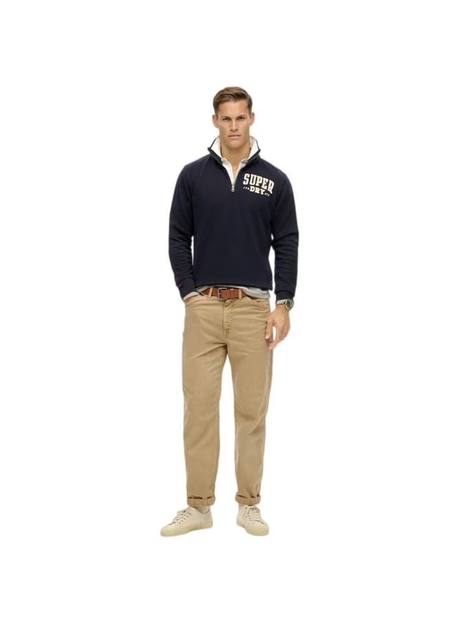 Printed Long Sleeve Cotton Sweatshirt - Blue