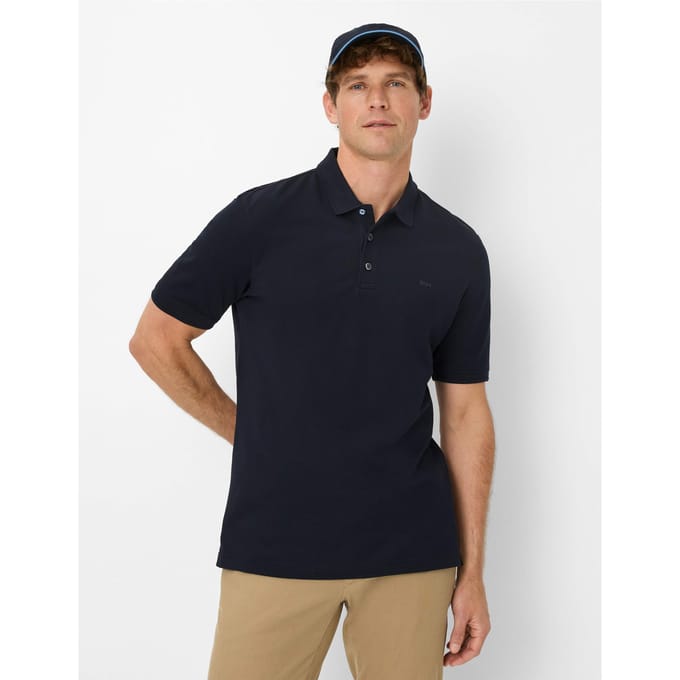Brax Heren Poloshirt  Style PETE navy, perma blauw, maat S