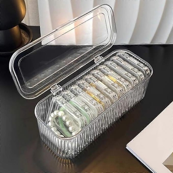 Sieraden Organizer - Opbergdozen Set - Sieraden Opbergen - Acryl Met Deksel - 10 Stuks - Transparant