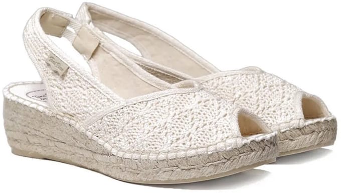 Espadrilles met open neus en sleehak van jute | WHITE-AD