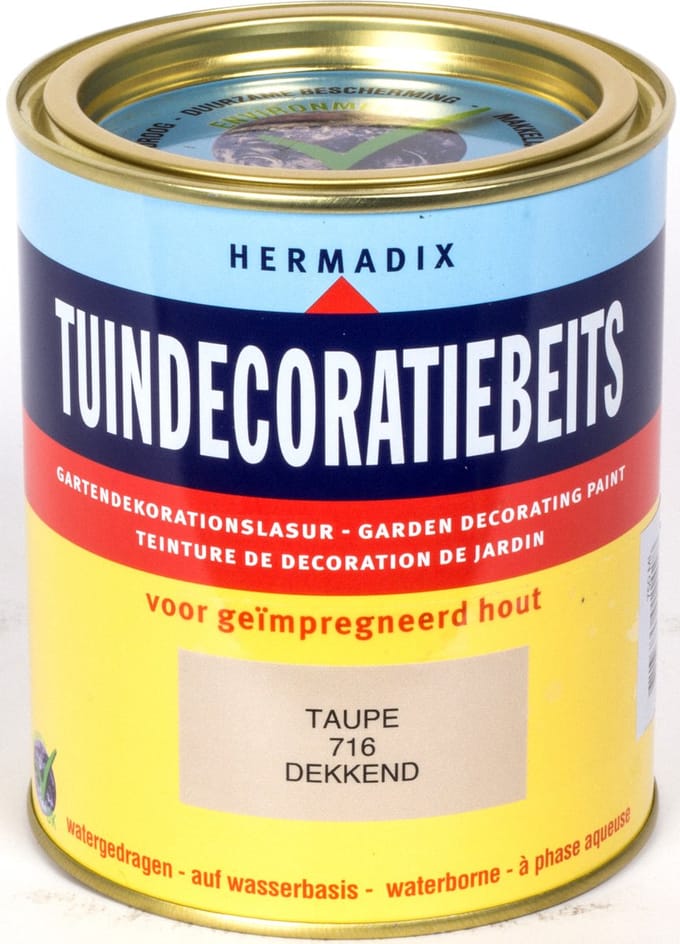 Hermadix Tuindecoratiebeits dekkend 716 Taupe - 0,75 liter